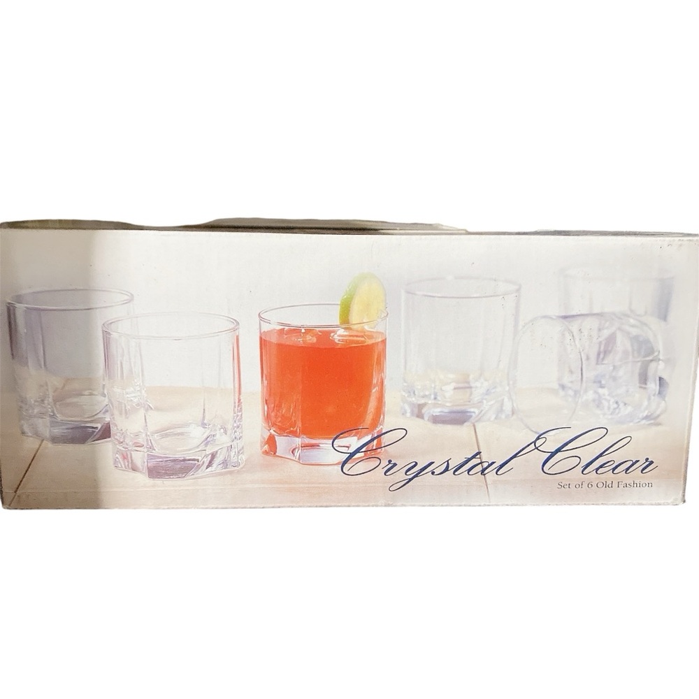 BNIB Crystal Clear "Luna" 10oz. Old Fashion - Set of 6